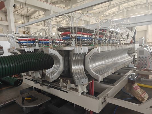 DWC Pipe Extrusion Line with 32-1600mm Cutting Diameter Featuring Siemens PLC Technology and Online Belling for PVC PE MPP PA HDPE Corrugated Pipes
