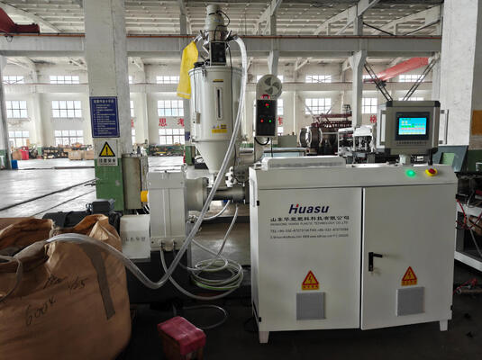 PLC Control Single Wall Corrugated Pipe Extrusion Line with 37kw Motor Power and Barrel Nitriding Depth 0.4～0.7 mm