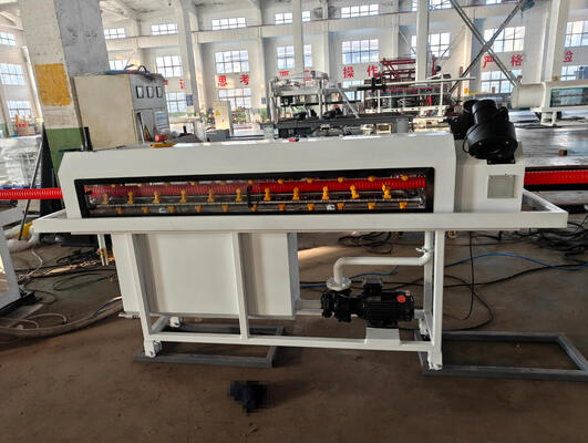 Double Wall Corrugated Pipe Extrusion Line with Pressure Water Cooling Continuously, Siemens Brand Electrical Parts, and 100kg/h - 2000kg/h Production Capacity