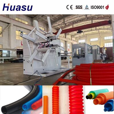 High Automation Cable Protection Pipe Extrusion Line with Vacuum Forming and PLC Control for Double Wall Corrugated Pipes