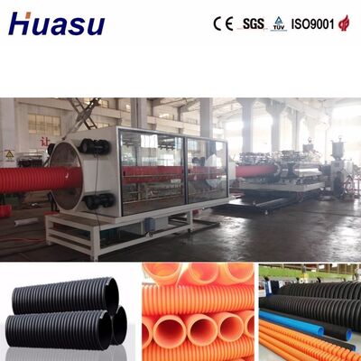 Siemens PLC Controlled Double Wall Corrugated Pipe Extrusion Line with High Quality Alloy Steel Die Head and 100-3000kg/h Output Capacity