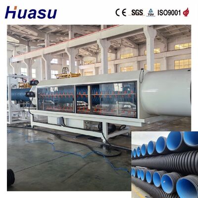 PLC Controlled Double Wall Corrugated Pipe Extrusion Line for High Productivity with 32-1600mm Diameter Range