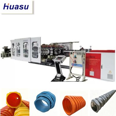 Gray Octagonal Plastic Corrugated Conduit Production Line Road Cable Buried Protective Pipe Extrusion Equipment