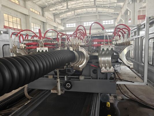 Customized Corrugated pipe extrusion line featuring Linelength 10m to 30m for precise and scalable pipe manufacturing