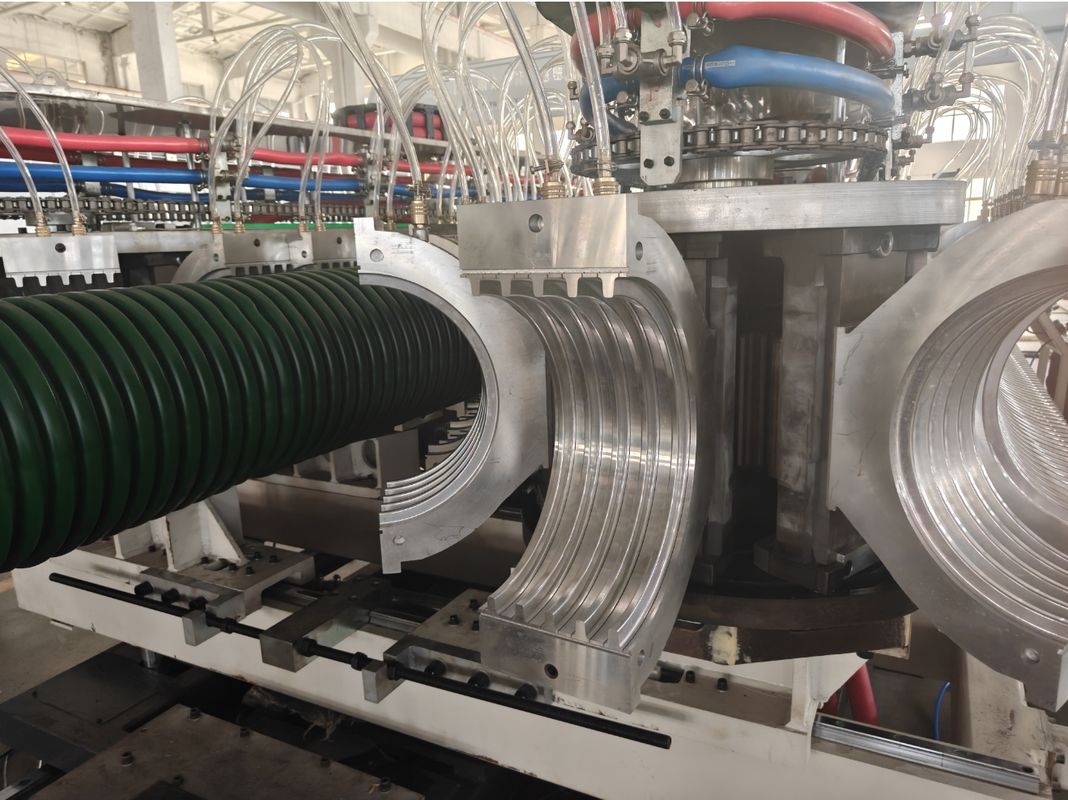 Dubbelwand hogesnelheid pvc buis extrusie machine, gegolfde buis maken machine