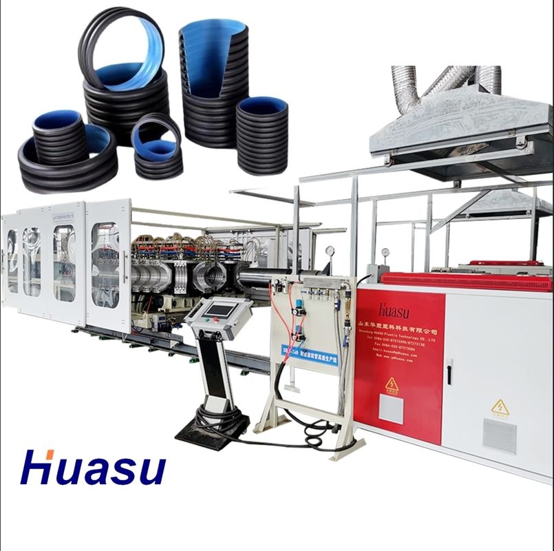 PE PP PVC Dubbelwand Gekrompen Pijp Extrusie Lijn 380V Aanpasbaar