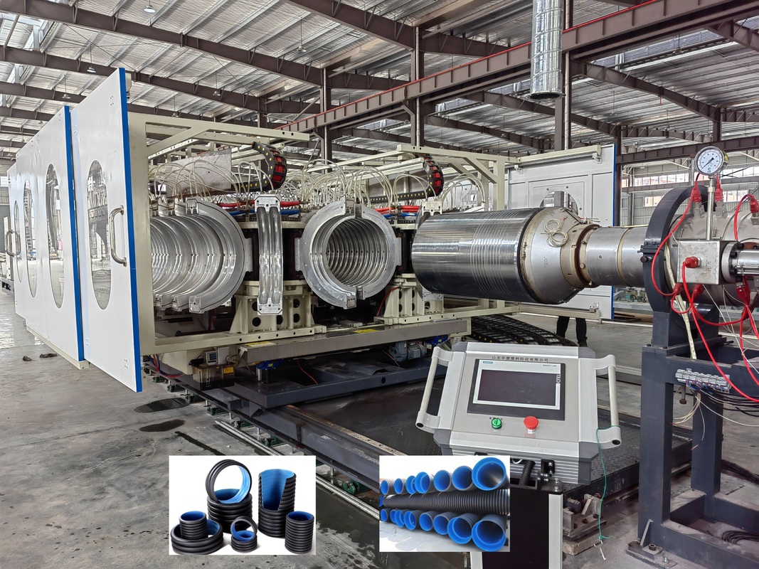 Enkele dubbele gegolfde pijp die machine maakt met hoogwaardige extrusielijn met PLC-controlesysteem
