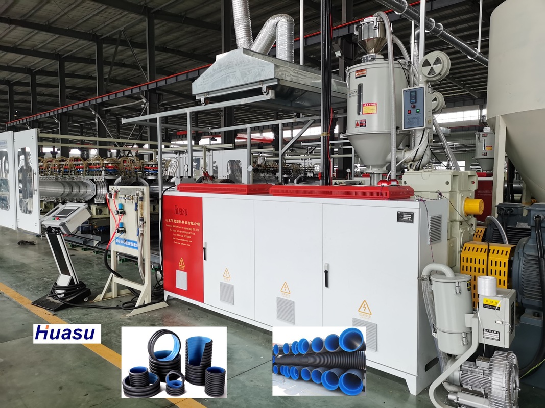 High Speed Double Wall Corrugated Pipe Extrusion Line met 12m koeltank en ID30-ID1500mm bereik