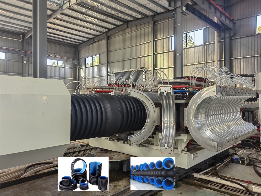 23 jaar productieervaring Double Wall Corrugated Pipe Extrusion Line met 33:1 schroefverhouding voor ID30-ID1500mm pijpen