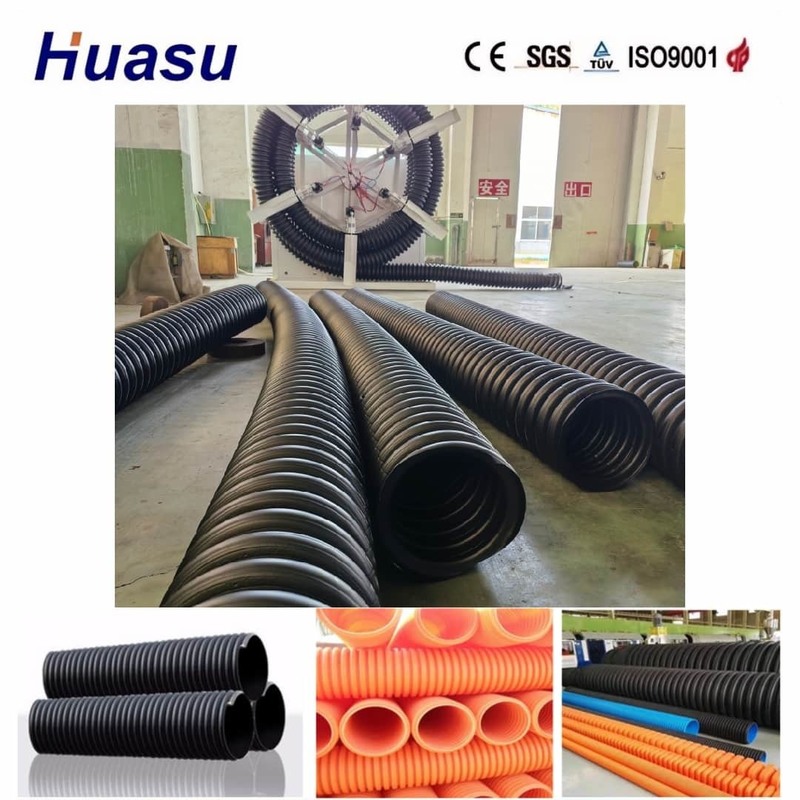 High Output Single Wall Corrugated Pipe Extrusion Line voor 32mm-1600mm Diameter Pipes with 200-2000kg/h Capacity