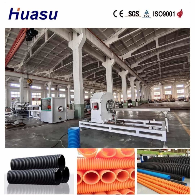 32 mm-1600 mm Diameter Single Wall Corrugated Pipe Extrusion Line met afstandsbediening Online Belling en aanpasbare golfvorm