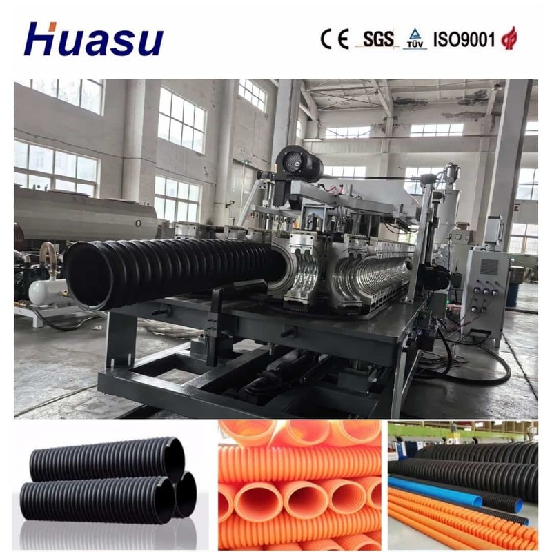 High Output Single Wall Corrugated Pipe Extrusion Line voor 32mm-1600mm Diameter Pipes with 200-2000kg/h Capacity