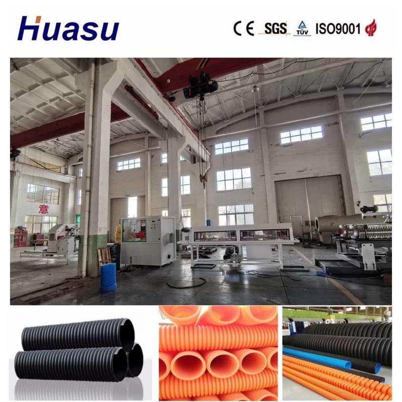 Siemens PLC Control Single Wall Corrugated Pipe Extrusion Line met online bel en aanpasbare golfvorm oplossingen