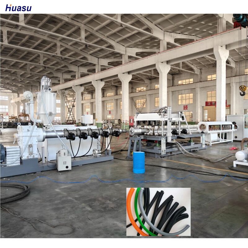 Dubbelwandige golfpijp extrusielijn met Siemens AC-motor, 33:1 schroefverhouding en waterkoelsysteem