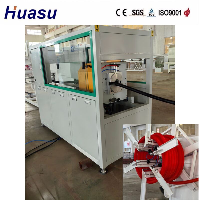 HDPE-golfbuisfabriek met PLC-controle touchscreen-interface voor 32 mm - 1600 mm buis-ID en luchtwaterkoeling