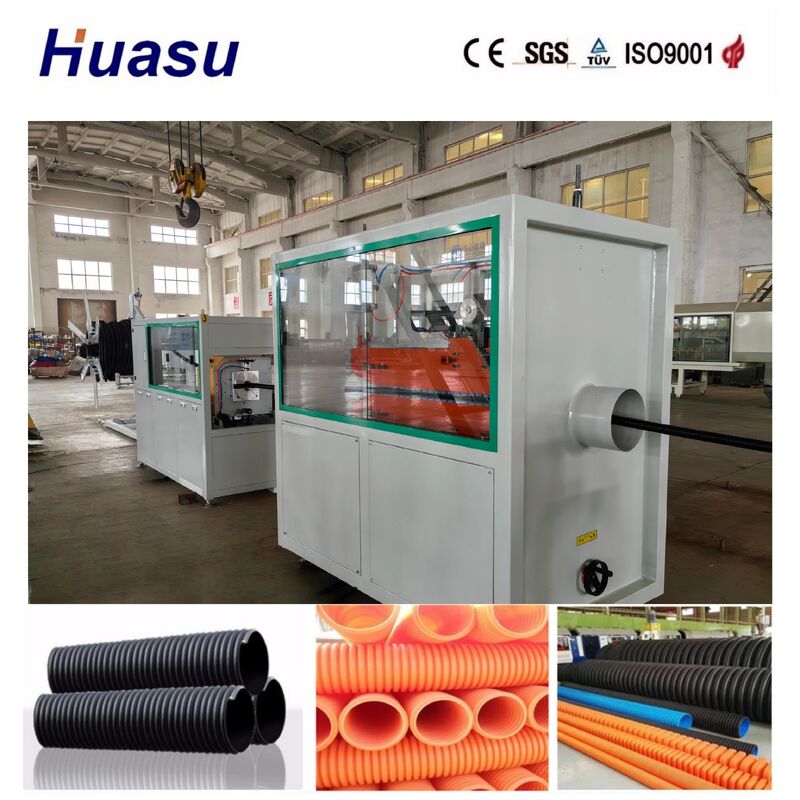 Productielijn voor dubbelwandige, enkelwandige gegolfde buizen met 60-2000 kg/uur output, 32 mm-1600 mm buisdiameter en PLC-afstandsbediening