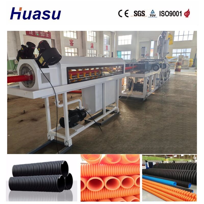 High Automation PLC Control Cable Protection Pipe Extrusion Line voor de productie van 32mm-1600mm Pipe ID gegolfde buizen