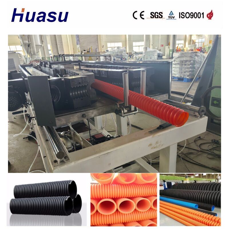 Machine voor een enkele wand gegolfde buizen met PLC-besturingssysteem voor een buisdiameter van 32 mm tot 1600 mm en een productiecapaciteit van 200-2000 kg/uur