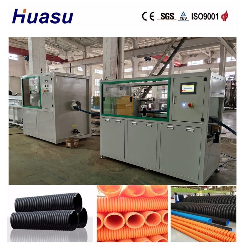 Machine voor het produceren van golfdraad met een enkele wand met een uitgang van 60-2000 kg/uur en een buisdiameter van 32 mm-1600 mm voor een productielijn voor kunststofbuizen met Siemens PLC-besturing