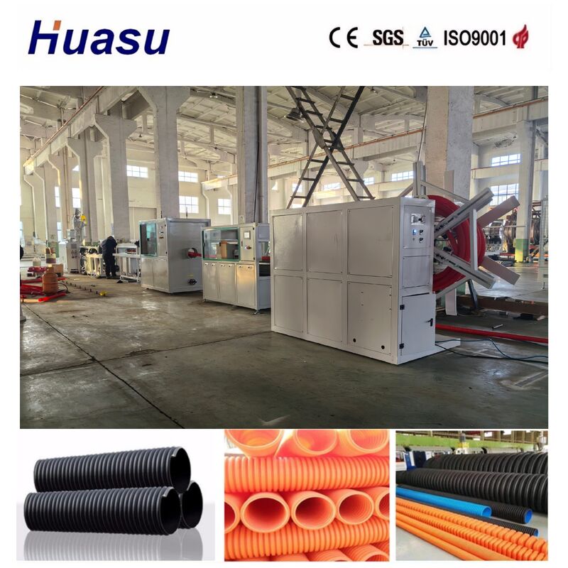30-200 mm HDPE PE PVC PP enkelwand gegooid buis extrusielijn met PLC-besturingssysteem voor duurzame buizen