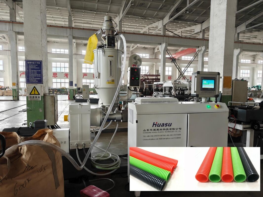 Eenwandige golfdraad-extrusielijn met PLC-afstandsbediening en hoogwaardige stalen waterhuls met Siemens/Schneider Main Electrics