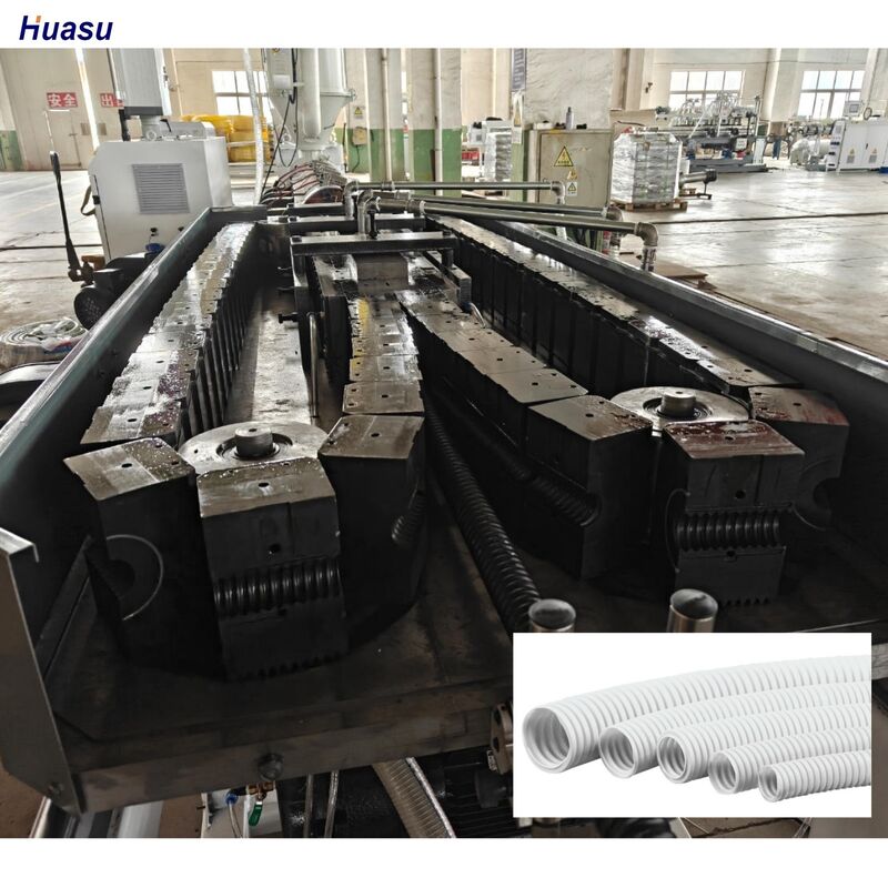 Computerized Single Wall Corrugated Pipe Extrusion Line met Siemens Inverter en Rotary Mold Type Corrugator voor de werking
