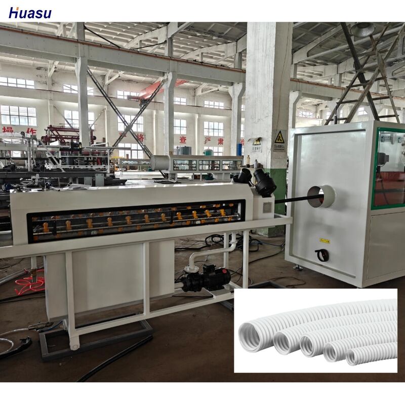 PLC-gestuurde enkelwandige gegolfde buizen extrusielijn met HDPE en roterende mal type corrugator voor buizenproductie
