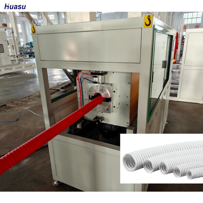 Enkele schroef ontwerp enkele wand gegolfde pijp extrusielijn met Schneider Siemens elektrische componenten Cilinder nitreerdiepte 0,4 tot 0,7 mm