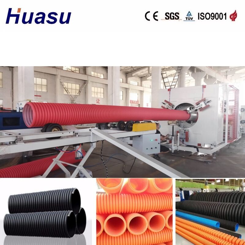 Dubbele wand gegolfde pijplextrusielijn met 32 mm-1600 mm binnendiameter, Siemens PLC-besturing en hoge productiviteit