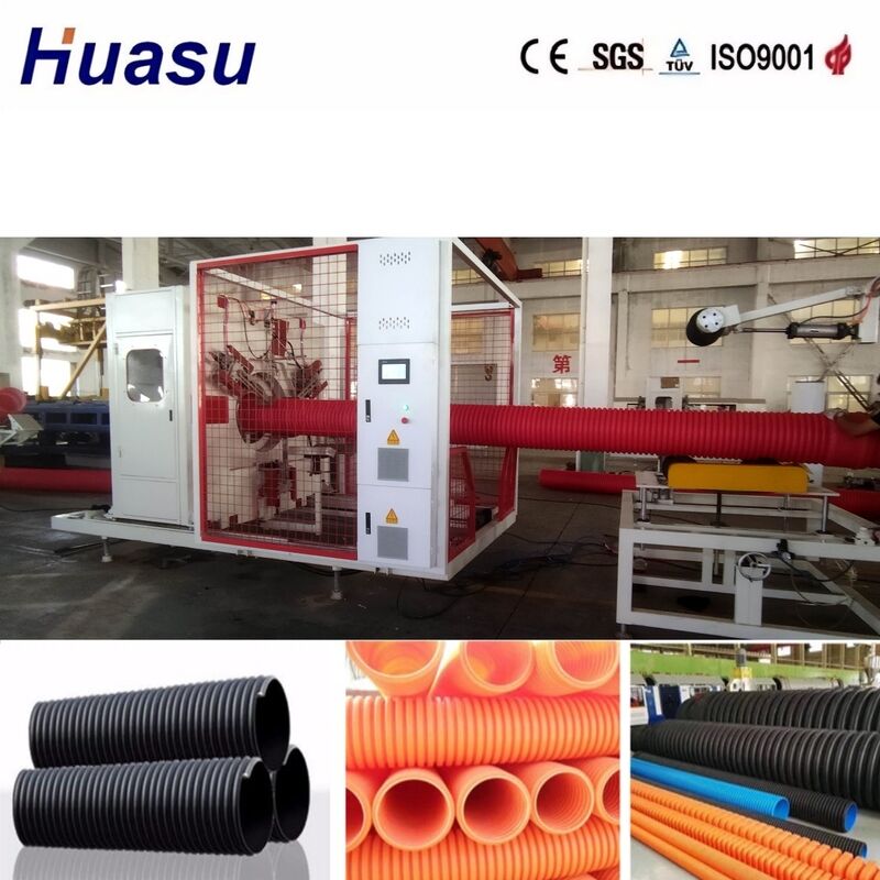 PLC-gecontroleerde dubbele wand gegolfde pijplextrusielijn voor 32 mm-1600 mm buisdiameter met hoge productiviteit