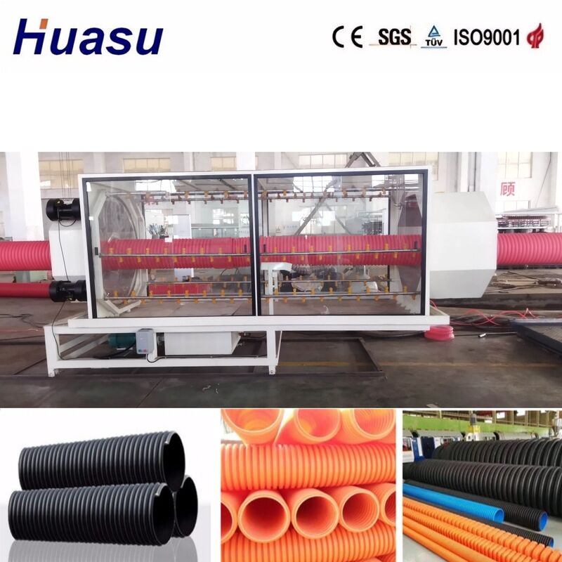PLC-besturing Dubbelwand golfdraadbuis-extrusielijn voor 32 mm-1600 mm buisdiameter met hoge productiviteit