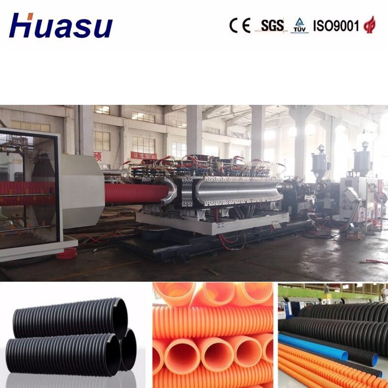 Automatische Dubbelwandige Golfpijp Extrusielijn met 32mm-1600mm Binnendiameter, Siemens PLC Besturing en 100-1000 Kg/u Productiecapaciteit