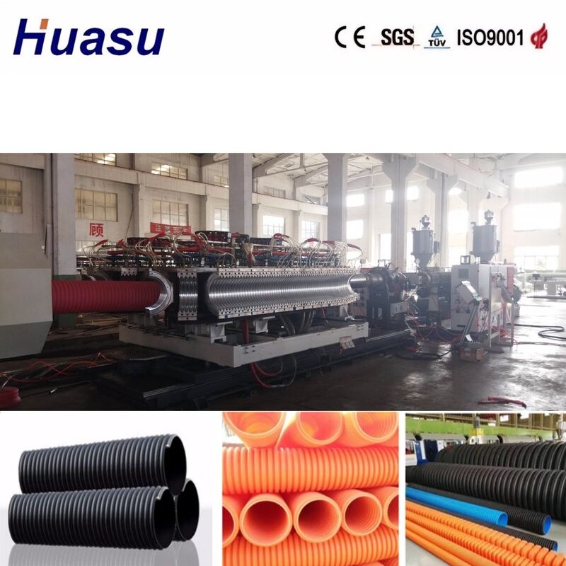 32-1600 mm buisdiameter Dubbelwand golfdraadbuis-extrusielijn met Siemens PLC-besturing en 100-3000 kg/h uitvoercapaciteit