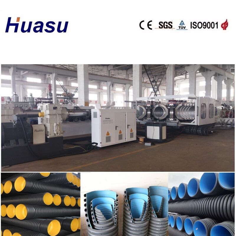 Siemens Contactor Dubbelwand Gegooid Pipe Extrusie Lijn met hoge productiviteit en energiebesparing