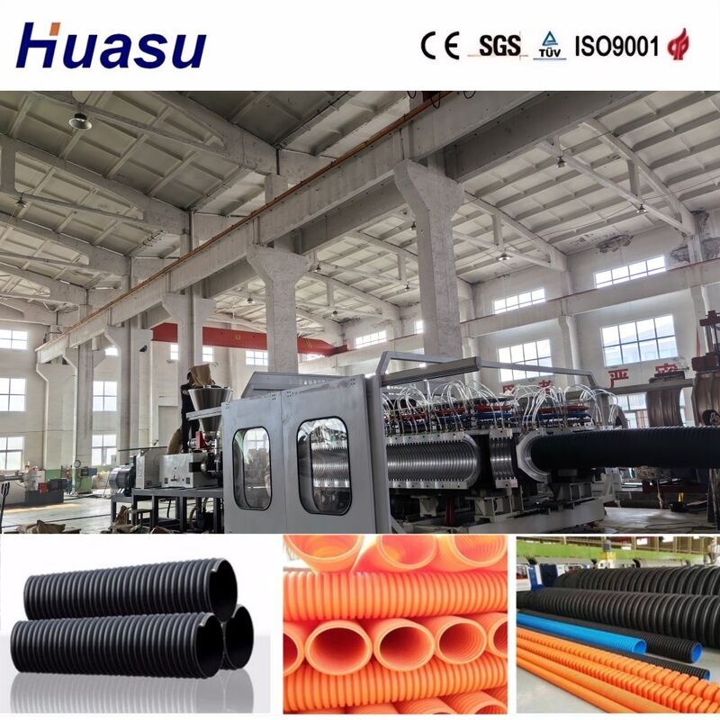 PLC-gecontroleerde dubbele wand gegolfde pijplextrusielijn voor hoge productiviteit met een pijplijndiameter van 32-1600 mm