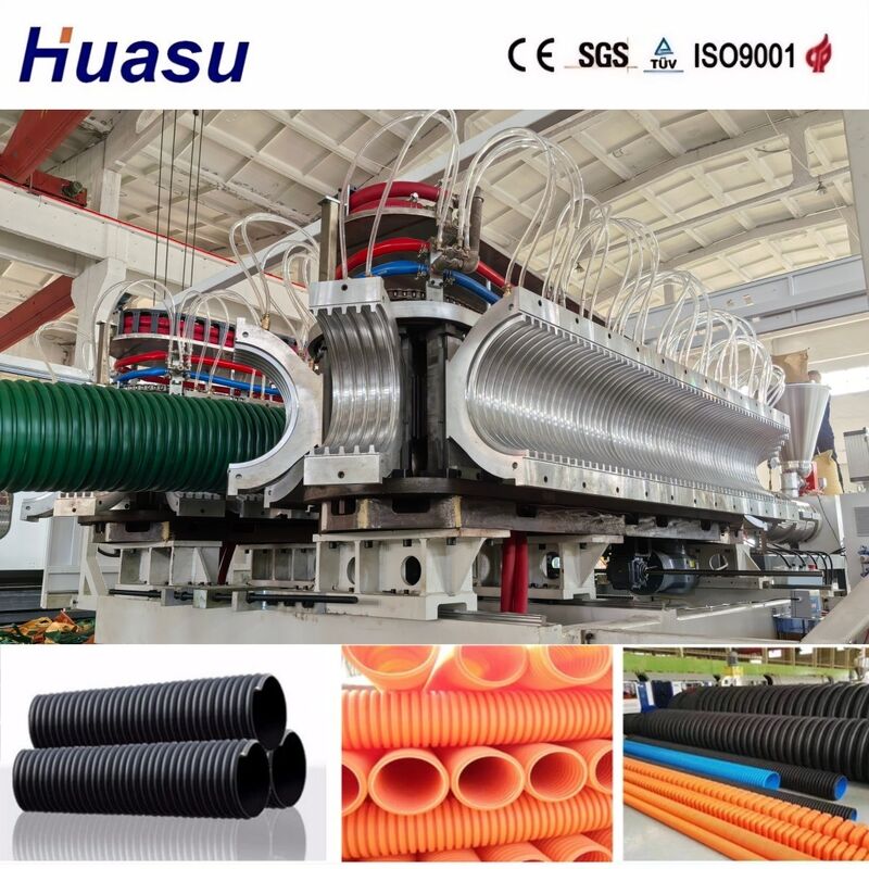 PLC-gecontroleerde dubbele wand gegolfde pijplextrusielijn voor hoge productiviteit met een pijplijndiameter van 32-1600 mm