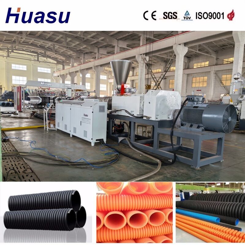 PLC-gecontroleerde dubbele wand gegolfde pijplextrusielijn voor hoge productiviteit met een pijplijndiameter van 32-1600 mm