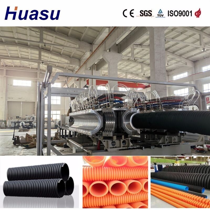 PLC-gecontroleerde dubbele wand gegolfde pijplextrusielijn voor hoge productiviteit met een pijplijndiameter van 32-1600 mm