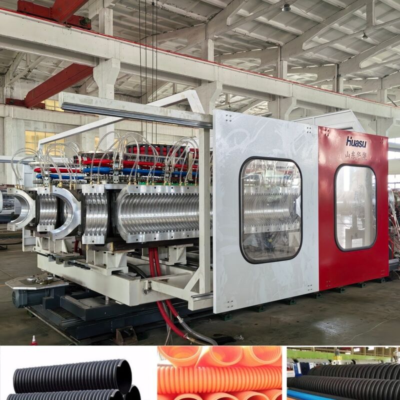 PLC-gecontroleerde dubbele wand gegolfde pijplextrusielijn voor hoge productiviteit met een pijplijndiameter van 32-1600 mm