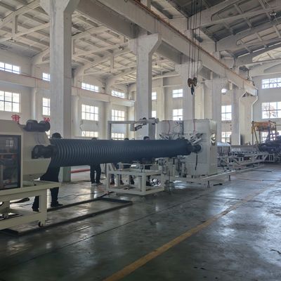 Durable Double Wall Corrugated Pipe Extrusion Line with Full Intermeshing Engagement System and Single-Screw Design for 250-1000kg/h Capacity