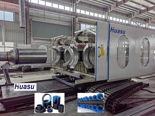 Automated Double Wall Corrugated Pipe Extrusion Line for ID30-ID1500mm Pipes with 23 Years Production Experience