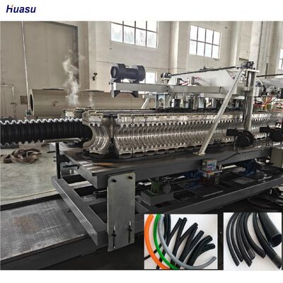 Double Wall Corrugated Pipe Extrusion Line with Barrel Hardness HV>940, Gear Material 20CrMnTi, and Screw Ratio 33:1