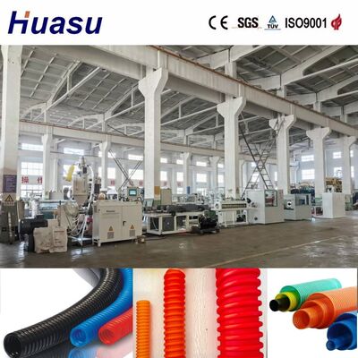 32mm-1600mm Pipe Diameter Range Single Wall Corrugated Pipe Extrusion Line with PLC Control and Water or Blower Cooling
