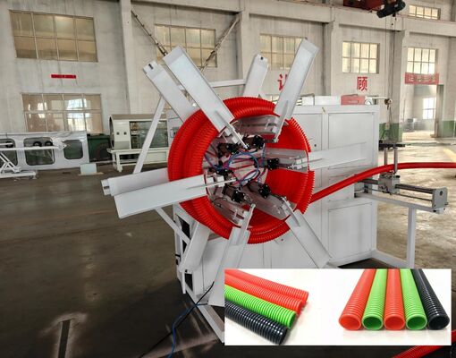 Electric Heating Single Wall Corrugated Pipe Extrusion Line with Siemens Motor and Deep Screw Channel Structure